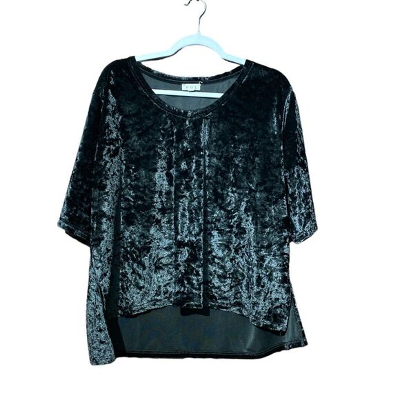 POL Tops - POL Crushed Velvet Hi-Low Hem Relaxed Fit 100% Cotton Top Women's Size Medium